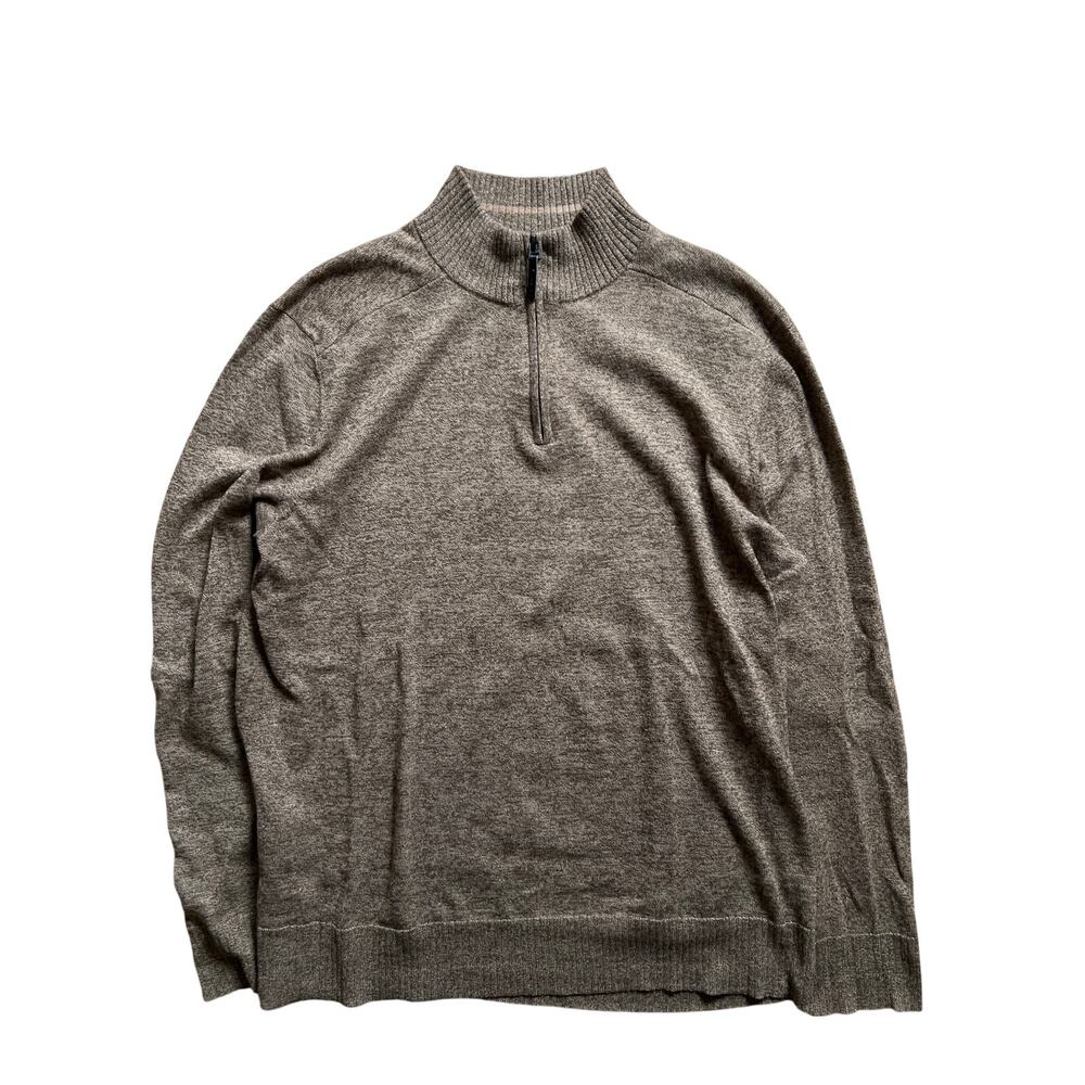 SMARTWOOL Men’s Merino Wool  Brown Quarter Zip Sweater Sz L